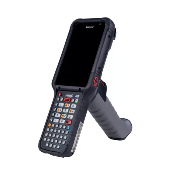 Honeywell CK67: WIFI6E, No Sim, 4.3’ Screen, 53-Key Alphanumeric, 8GB/128GB, FlexRangeXLR Engine-Red Laser, Front & Rear Camera, Standard Battery, GMS, IP65/68, Standard Environment & Battery, No Gov Cert, Launcher/Browser/BasicTE, Global