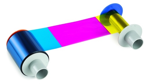 [084512] HID FARGO (YMCKK) | Full-Color Ribbon | Two Resin Black Panels | 500 images | F-P